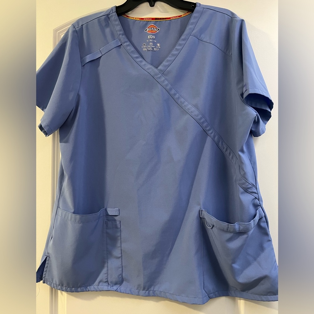 XL Dickies EDS Women's Ceil Blue Scrub Top